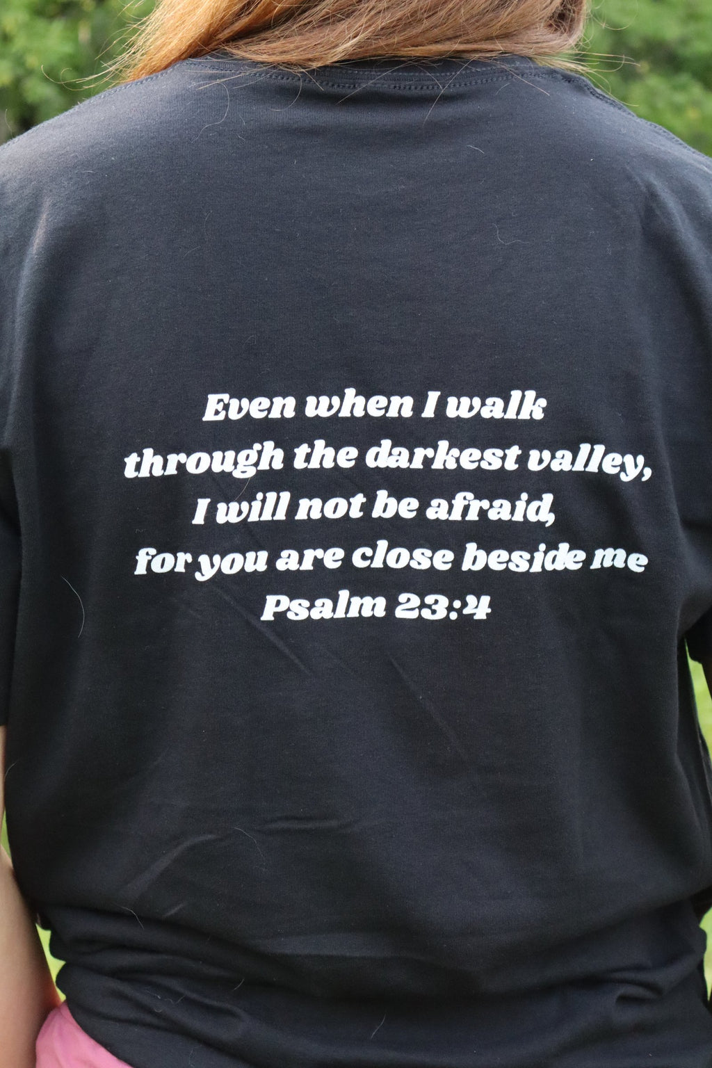 Psalm 23:4 Christian Shirt | Minimalist Left-Chest Tee, Unisex Fit