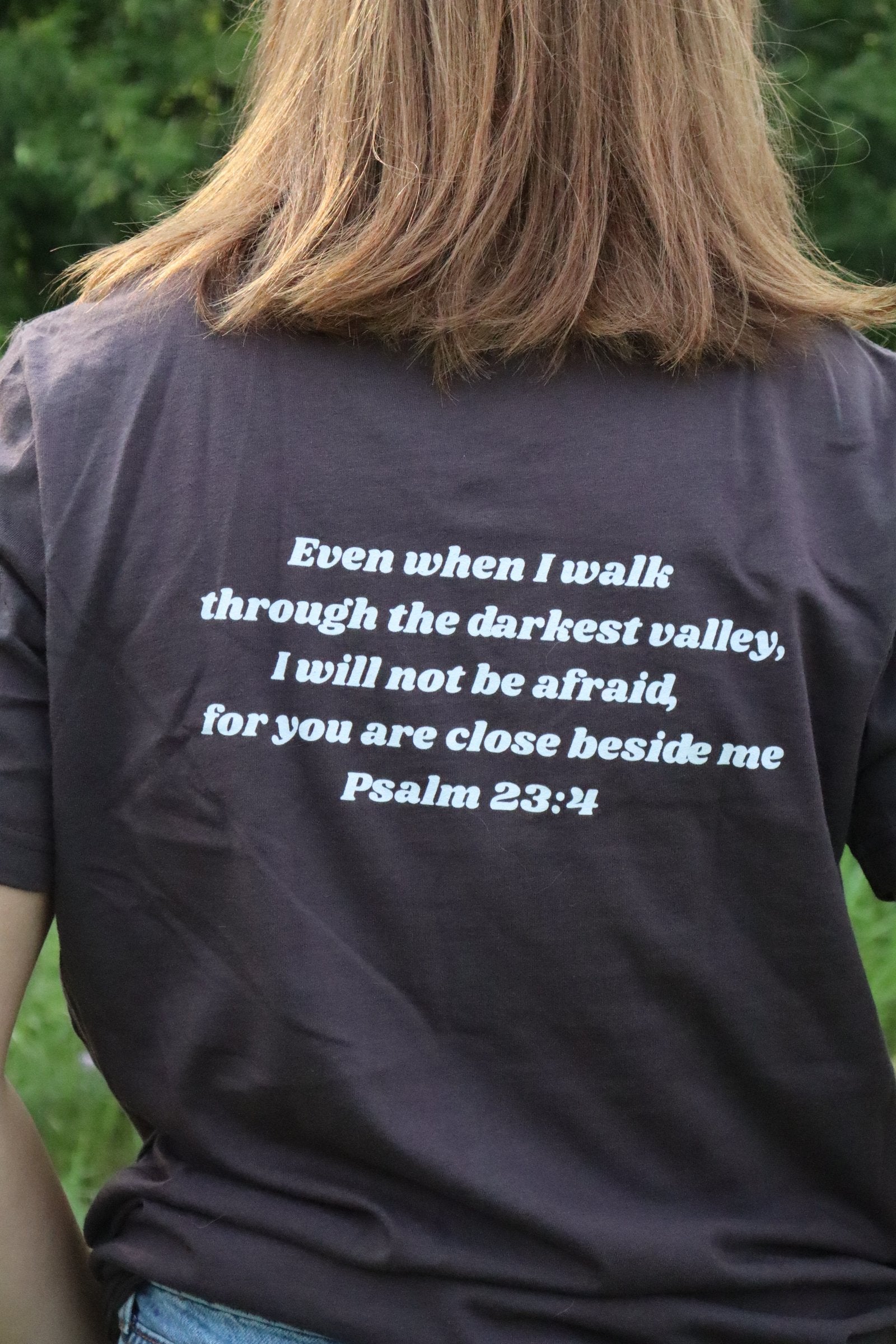 Psalm 23:4 Christian Shirt | Minimalist Left-Chest Tee, Unisex Fit