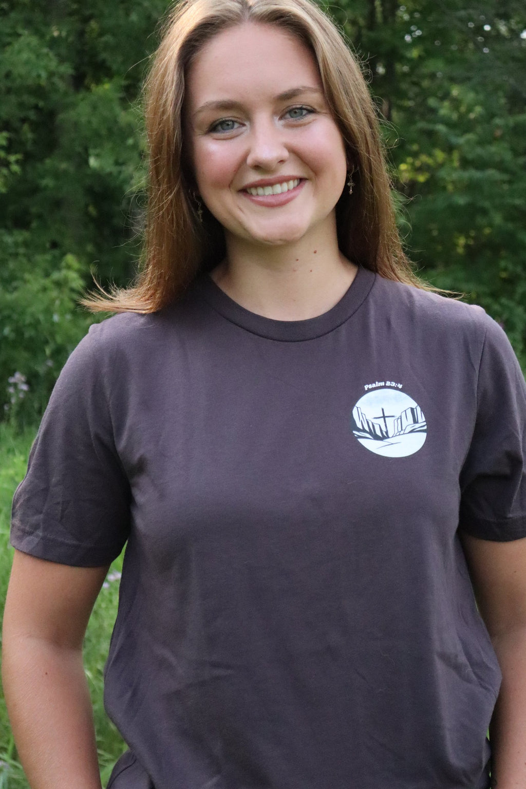 Psalm 23:4 Christian Shirt | Minimalist Left-Chest Tee, Unisex Fit
