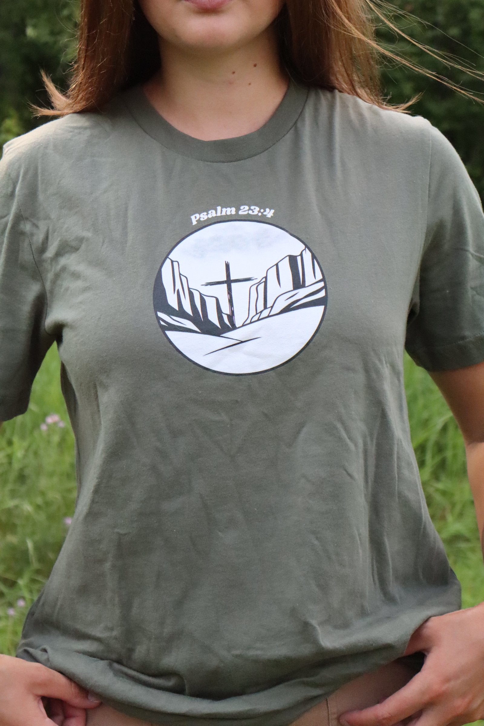 Psalm 23:4 Christian Shirt | Bold Valley Bible Verse Tee, Unisex Fit