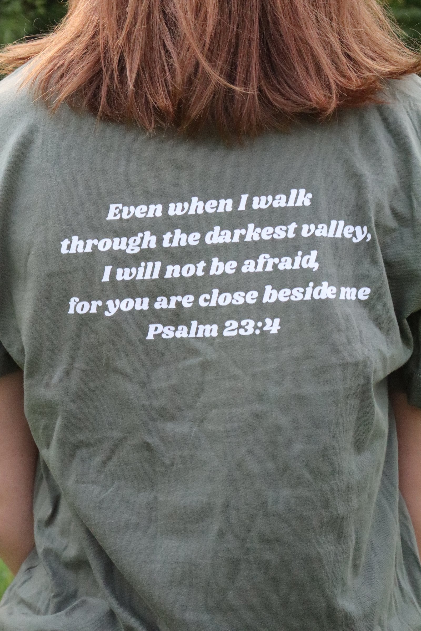 Psalm 23:4 Christian Shirt | Minimalist Left-Chest Tee, Unisex Fit
