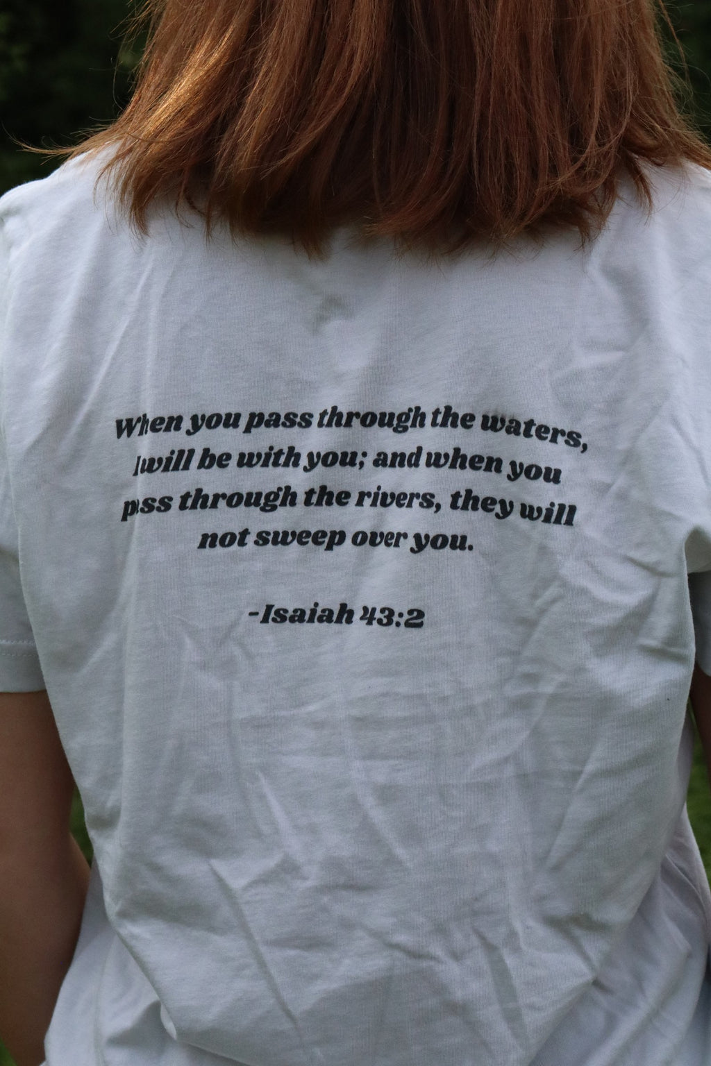 Isaiah 43:2 Christian Shirt for Women | Mountain Lake Bible Verse Tee