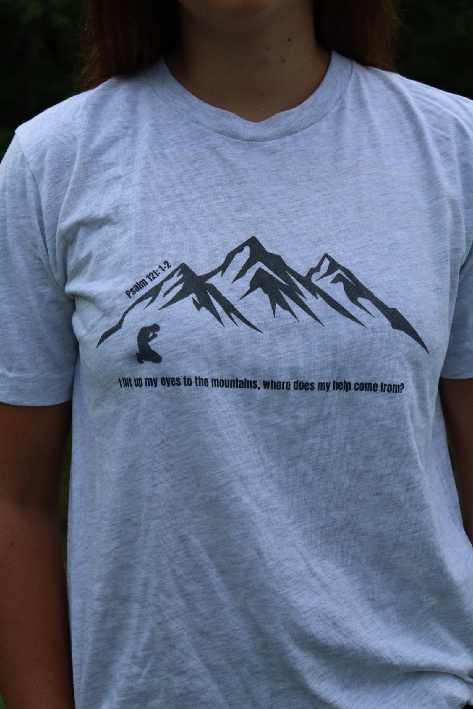 Psalm 121 Christian Shirt | Lift My Eyes to the Mountains Bible Verse Tee