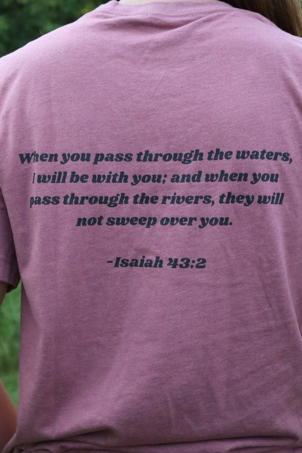 Isaiah 43:2 Christian Shirt for Women | Mountain Lake Bible Verse Tee