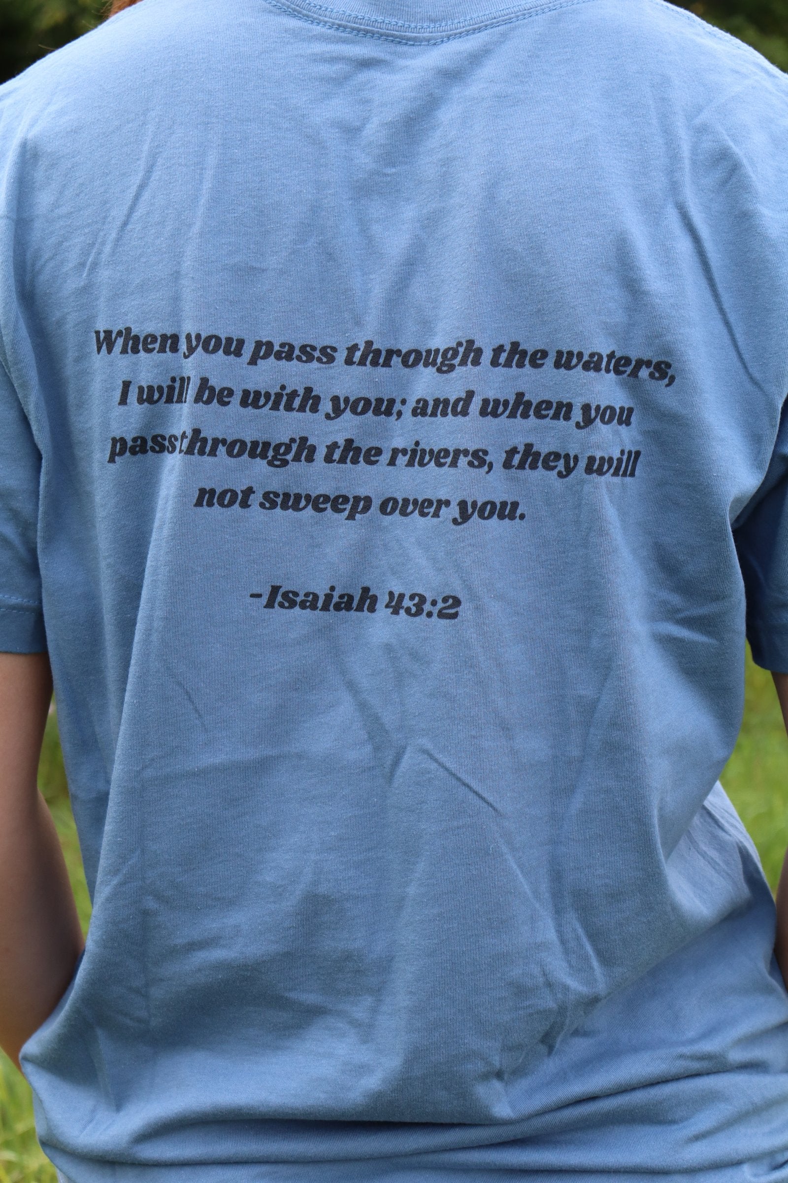 Isaiah 43:2 Christian Shirt for Women | Mountain Lake Bible Verse Tee