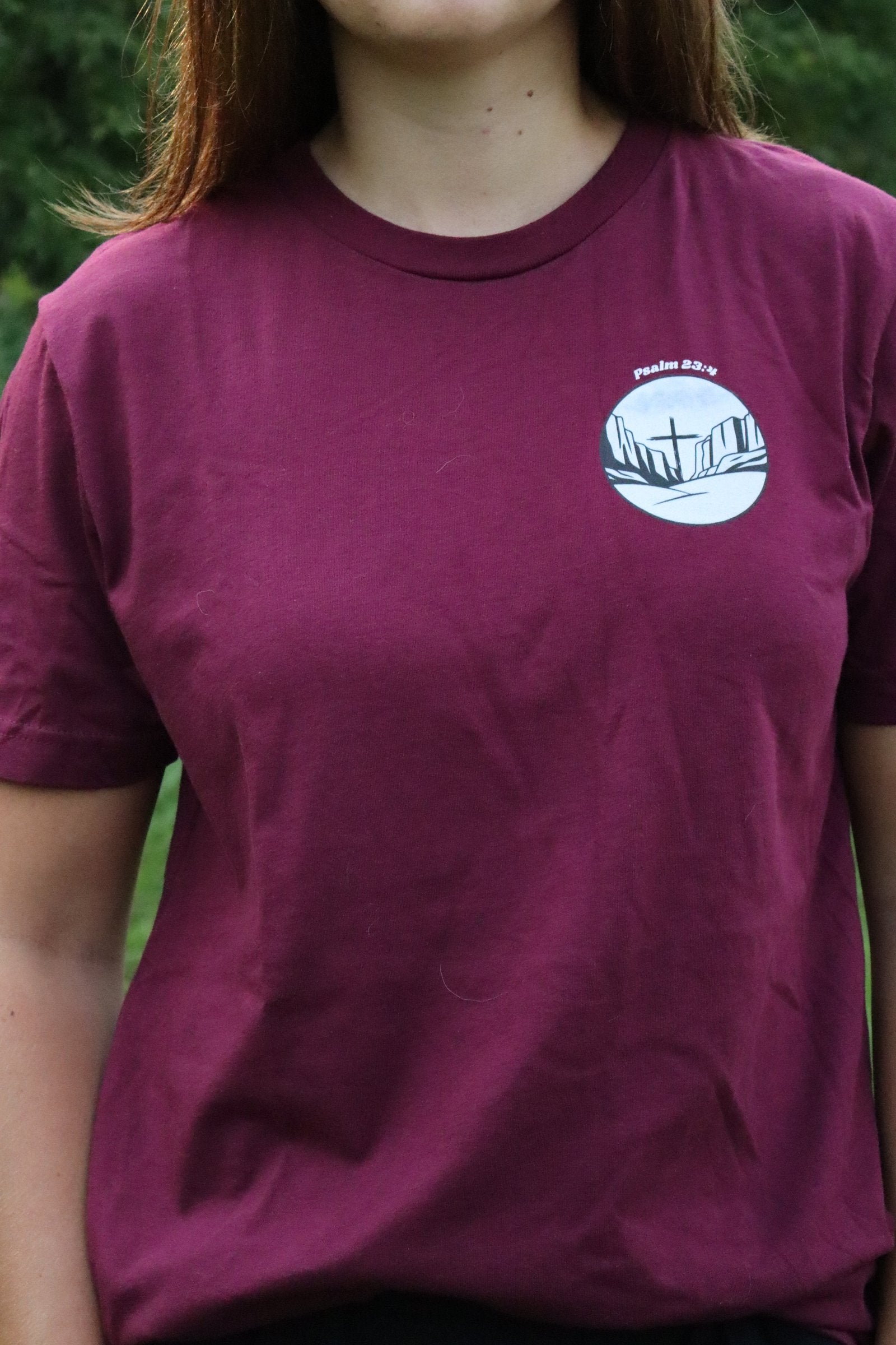 Psalm 23:4 Christian Shirt | Minimalist Left-Chest Tee, Unisex Fit