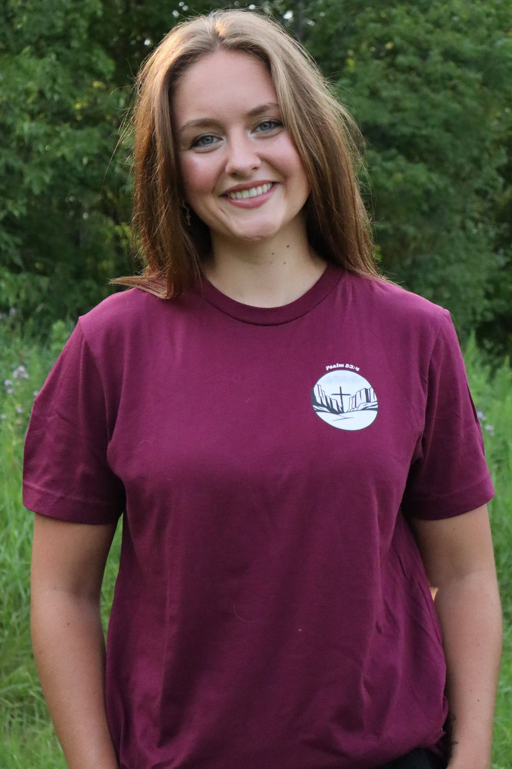 Psalm 23:4 Christian Shirt | Minimalist Left-Chest Tee, Unisex Fit